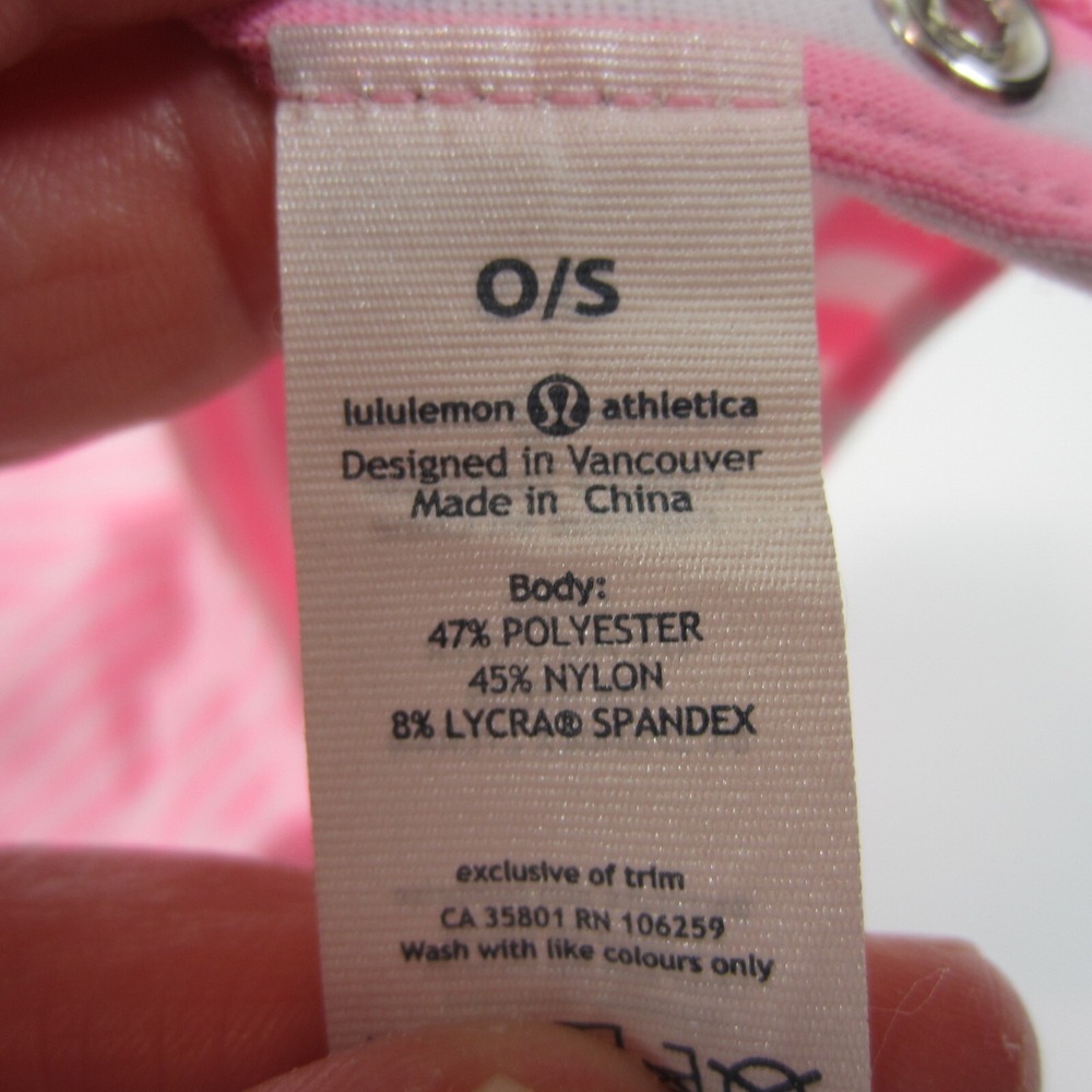 Lululemon Vinyasa Scarf Women OS Luon Light Classic Stripe White Pink Shell Wrap - Picture 4 of 4